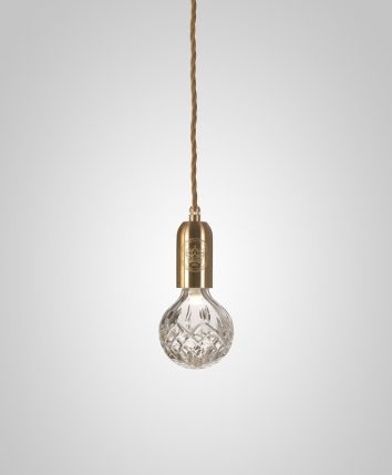Crystal Bulb Pendant Brushed Brass